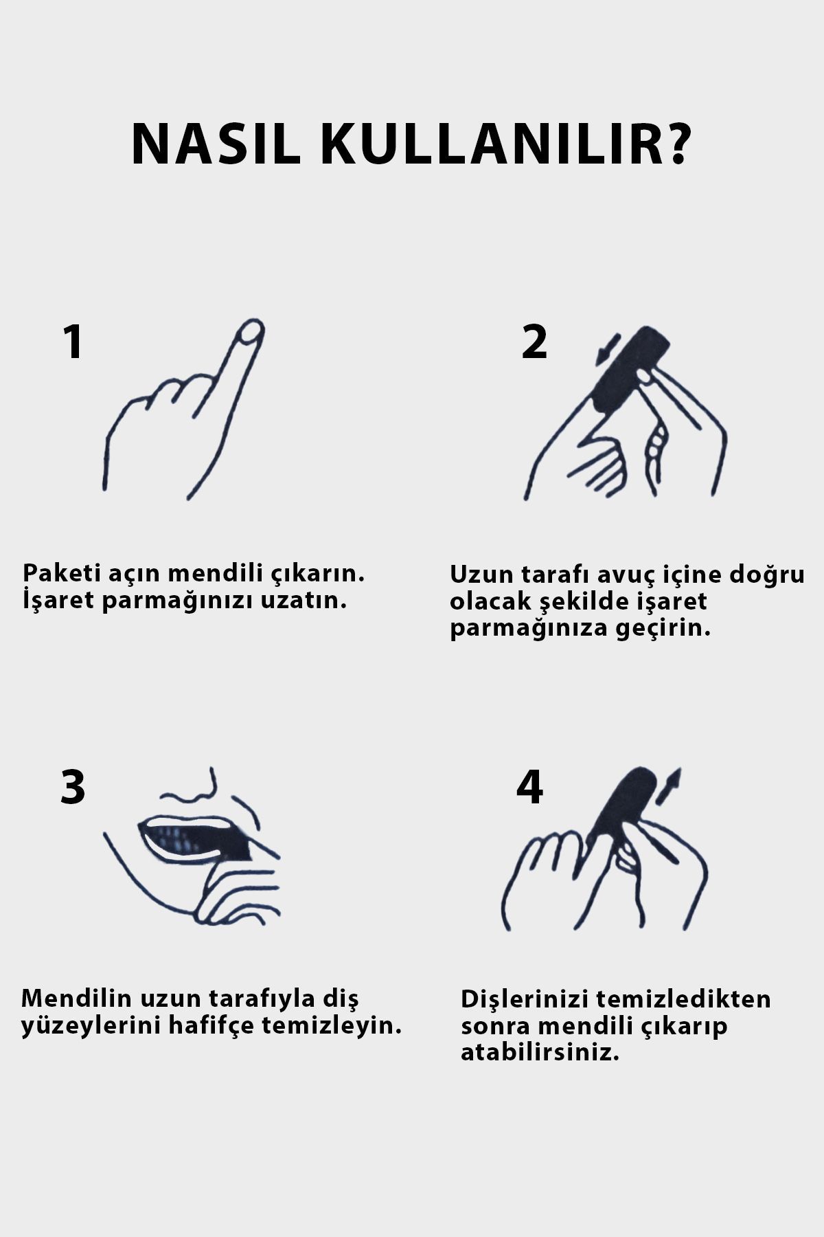 Tek Kullanımlık Nane Aromalı Diş Temizleme Mendili 7 Adet