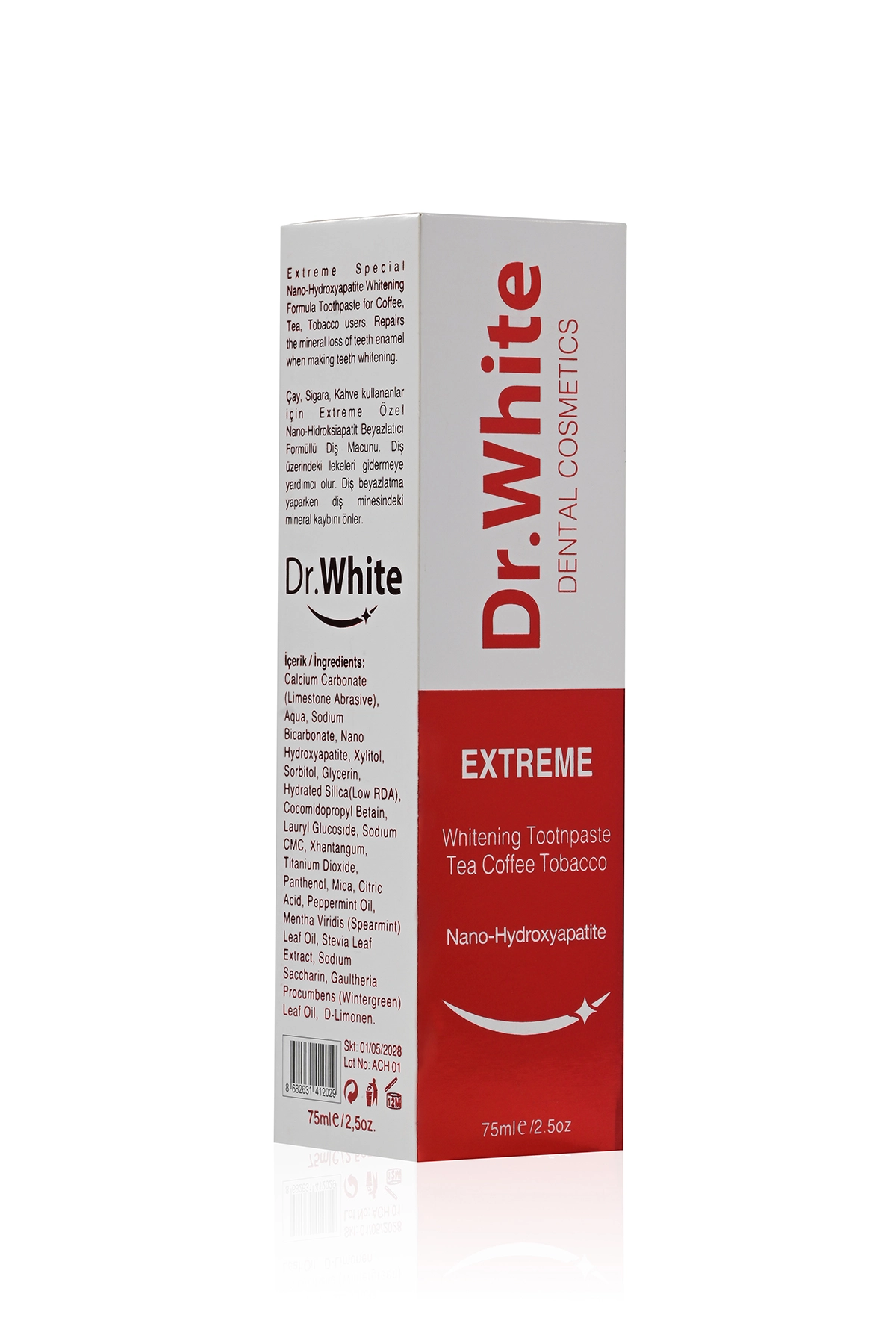 Dr.White Nano Hydroxyapatite Extreme Diş Macunu ToothPaste 75 ml